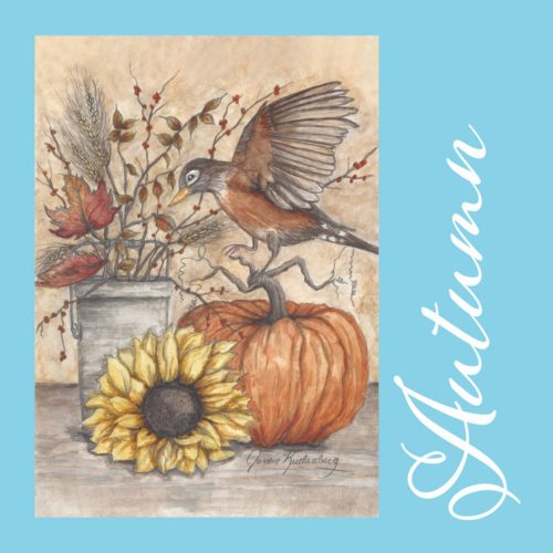 American Robin Greeting Cards – Autumn